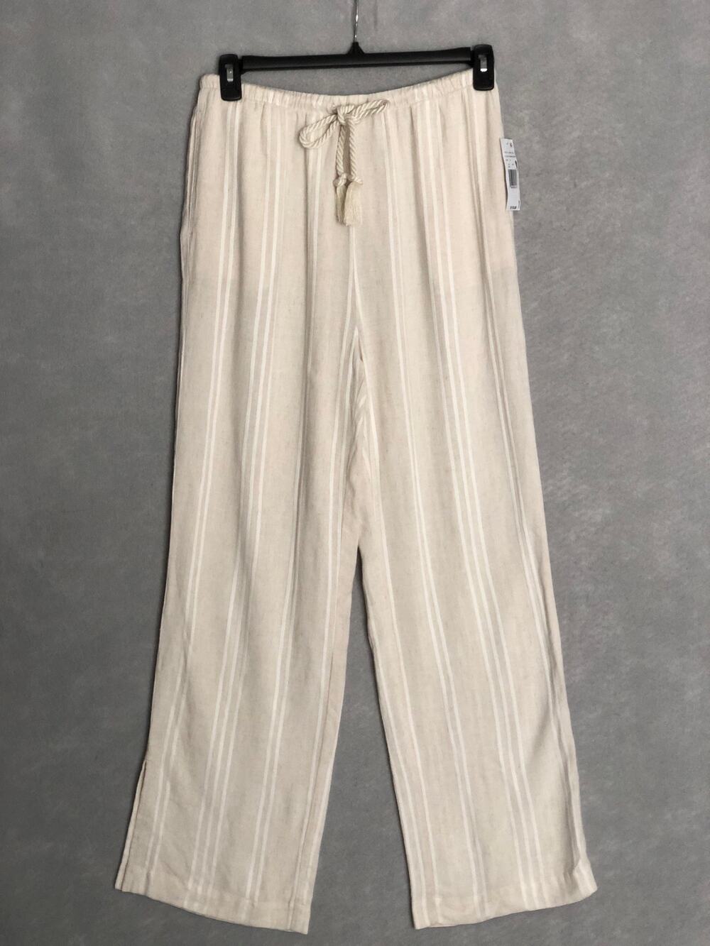 Cloth & Stone Bella Dahl Drawcord Pants Island Beige Women's Medium NEW